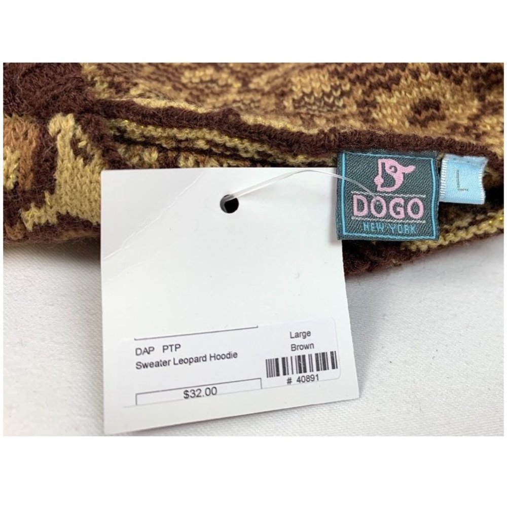 Dogo Leopard Sweater Dog Hoodie in size L, 15" NWT - Picture 5 of 5